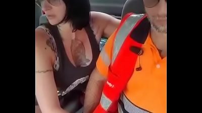man helps cougar x street and she knows how to reward him