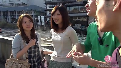 Don't mind the shame of the trip? She's so happy to have a sausage fatter than her husband's! We got to work up a stunning sweat before getting into the hot springs with a married lady who was on a excursion to relax her husband's unfa